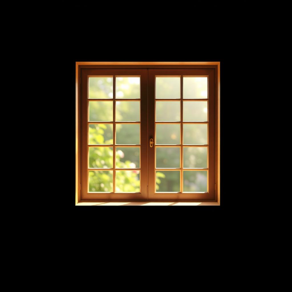A simple black background featuring a large rectangular window