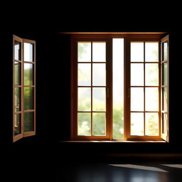 A simple black background featuring a large rectangular window