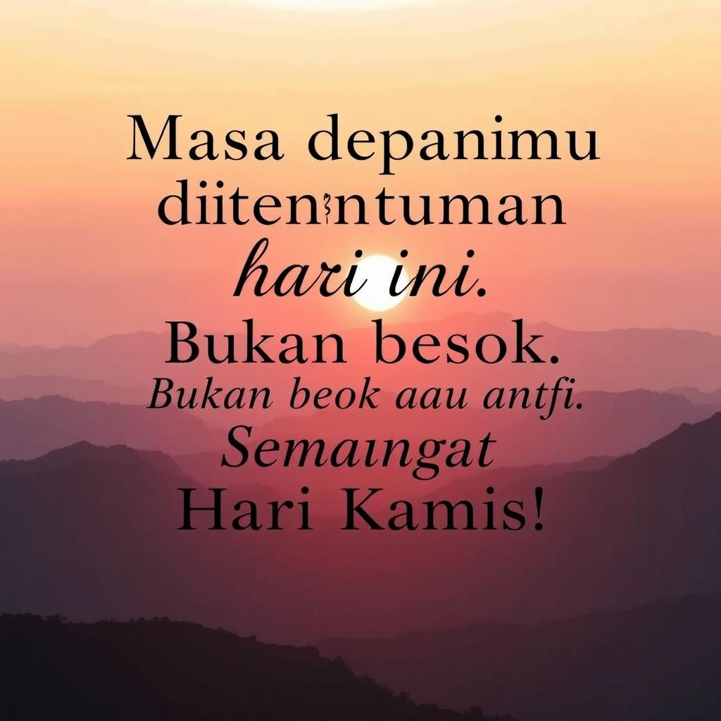 "Masa depanmu ditentukan hari ini