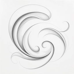 A beautifully crafted drawing predominantly featuring intricate curves and flowing lines, showcasing an abstract design