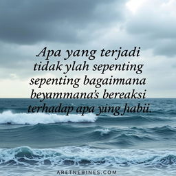"Apa yang terjadi tidaklah sepenting bagaimana Anda bereaksi terhadap apa yang terjadi