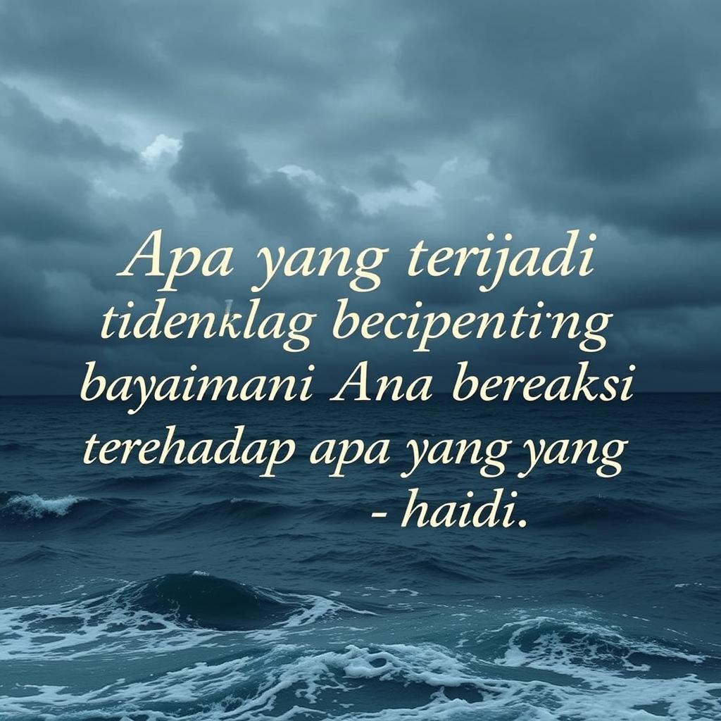 "Apa yang terjadi tidaklah sepenting bagaimana Anda bereaksi terhadap apa yang terjadi