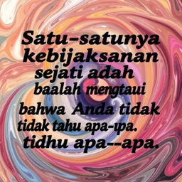 "Satu-satunya kebijaksanaan sejati adalah mengetahui bahwa Anda tidak tahu apa-apa