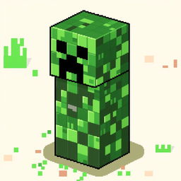 A pixel art representation of a Creeper from Minecraft, constructed entirely from command blocks
