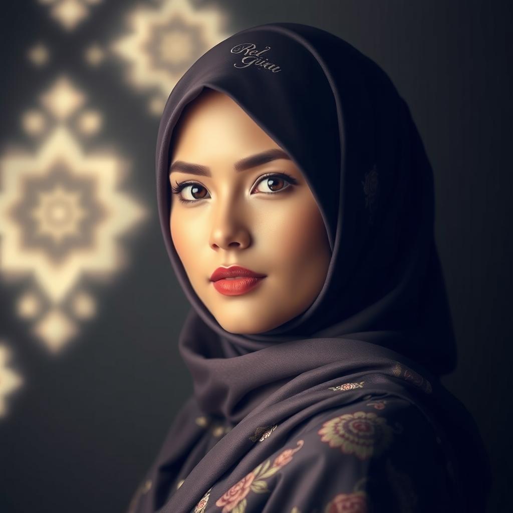 A beautiful woman wearing a hijab, depicted in an artistic and respectful manner