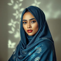 A beautiful woman wearing a hijab, depicted in an artistic and respectful manner