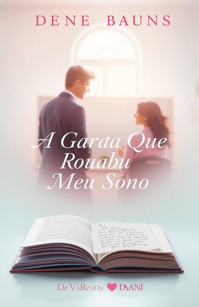 A delicate and romantic book cover featuring soft pastel tones, primarily light pink and light blue