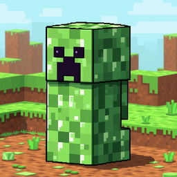 A pixel art representation of a Minecraft creeper with an innovative design: its body is made of command blocks