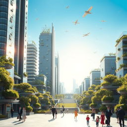 An image depicting the concept of 'hyper perfection' characterized by a flawless, futuristic utopia