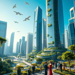 An image depicting the concept of 'hyper perfection' characterized by a flawless, futuristic utopia