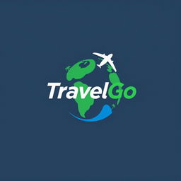 Design a modern and sleek logo for a travel agency named 'TravelGo'