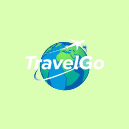 Design a modern and sleek logo for a travel agency named 'TravelGo'