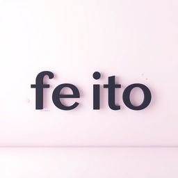 A minimalist and elegant scene featuring the word 'feito' prominently displayed in a stylish, modern font