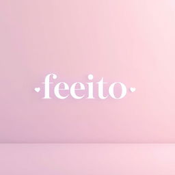 A minimalist and elegant scene featuring the word 'feito' prominently displayed in a stylish, modern font