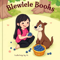 A charming children's book cover depicting a cute cartoon scene