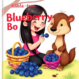 A charming children's book cover depicting a cute cartoon scene