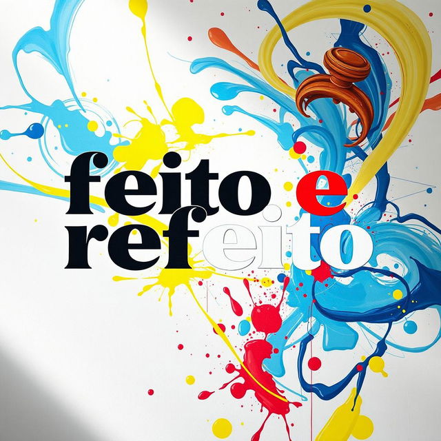 A creative representation of the words 'feito e refeito' showcased in a dynamic and artistic manner