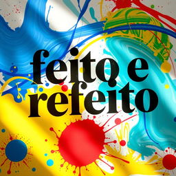 A creative representation of the words 'feito e refeito' showcased in a dynamic and artistic manner