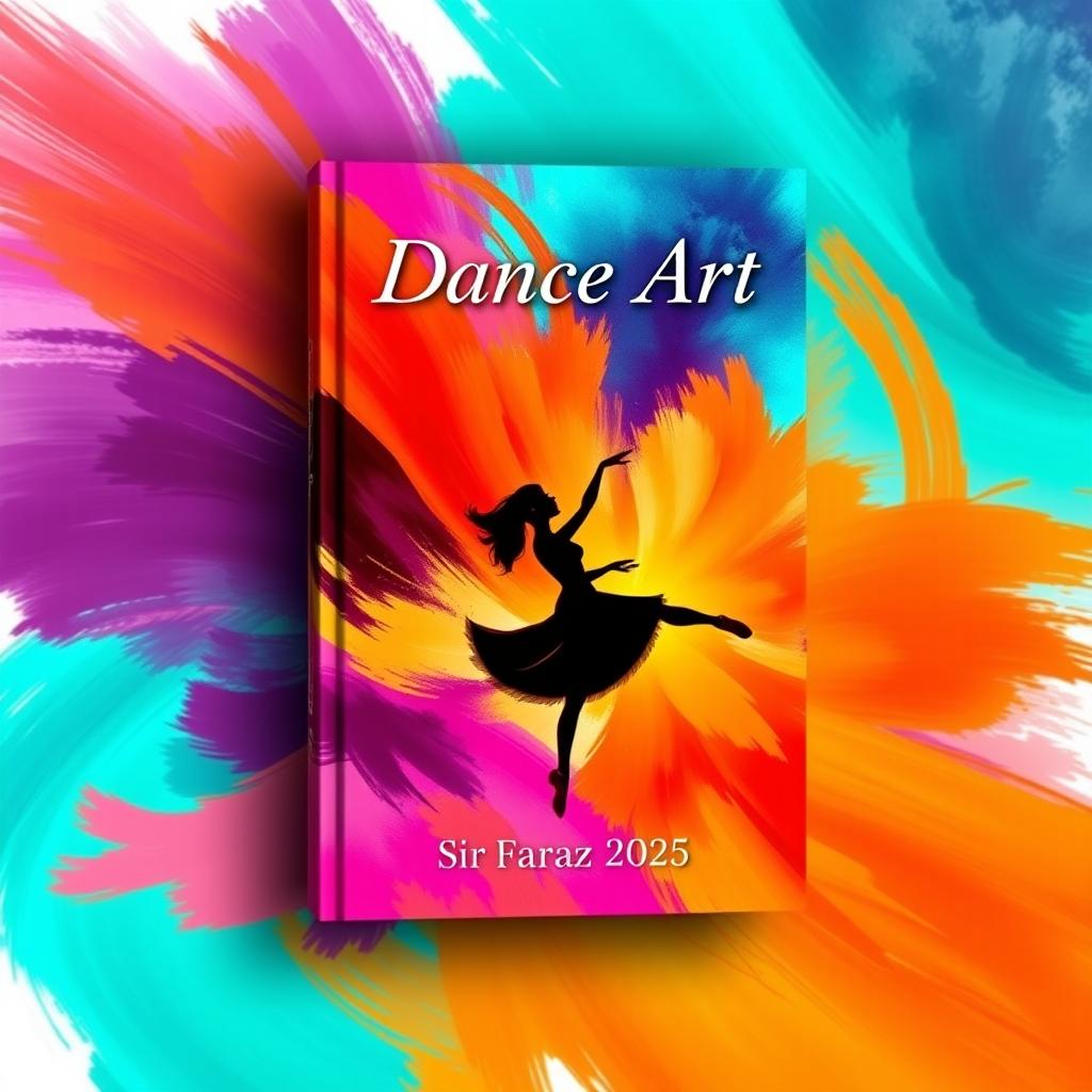 A captivating book cover for 'Dance Art' by Sir Faraz, featuring a vibrant and dynamic design that embodies the energy and elegance of dance