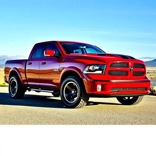 A powerful 2013 Ram 1500 Sport with a widebody kit, showcasing its bold and aggressive stance