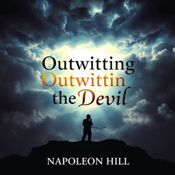A striking and thought-provoking book cover design for 'Outwitting the Devil' by Napoleon Hill