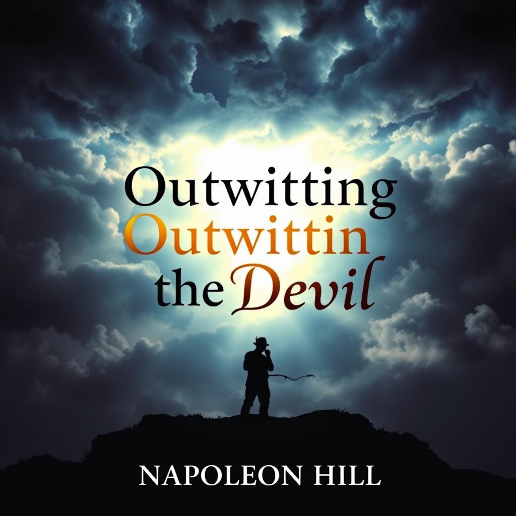 A striking and thought-provoking book cover design for 'Outwitting the Devil' by Napoleon Hill
