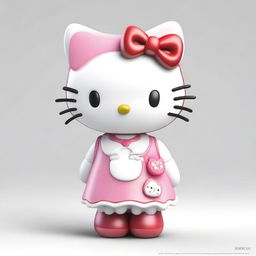 A top-notch digital art presenting Hello Kitty in a realistic style