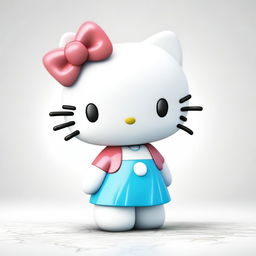 A top-notch digital art presenting Hello Kitty in a realistic style