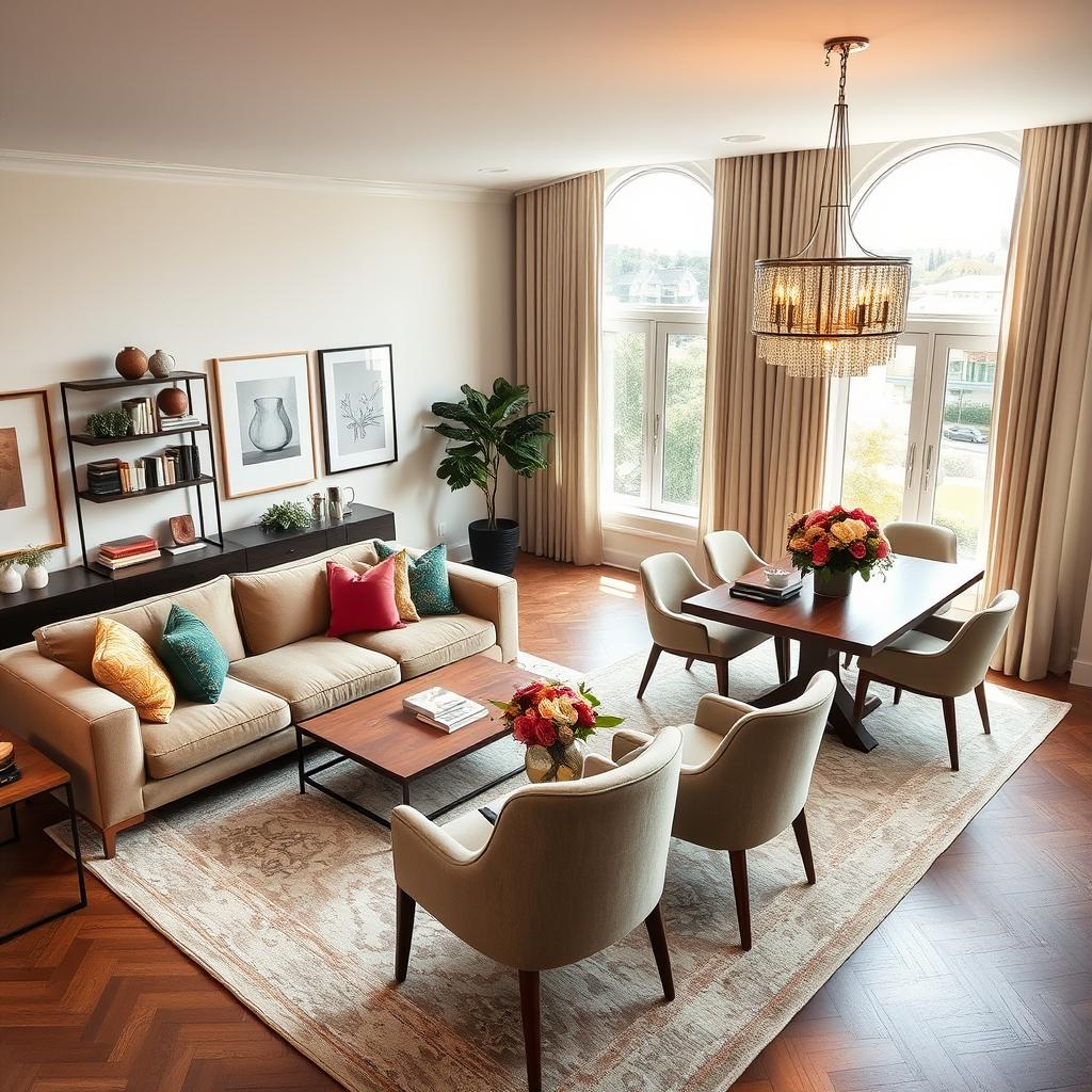 Stylish Living & Dining Room Combo