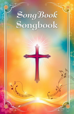 A beautifully designed A4-sized religious songbook cover featuring vibrant colors and inspirational religious motifs