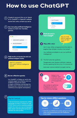 A step-by-step guide on how to use ChatGPT from scratch, illustrated with clear visuals