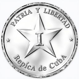 A detailed illustration of a silver coin featuring a prominent five-pointed star in the center