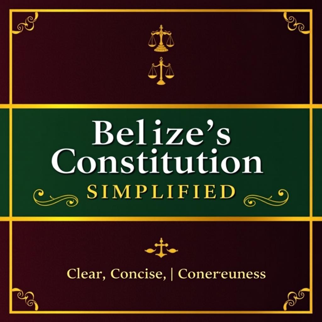 A visually appealing cover for 'Belize's Constitution Simplified: Clear, Concise, Comprehensive'