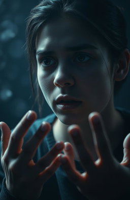 A dramatic scene capturing an emotional moment as a person, tears streaming down their face, is depicted in a candid moment of vulnerability