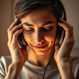 A close-up of a person's hands gently removing headphones from their ears