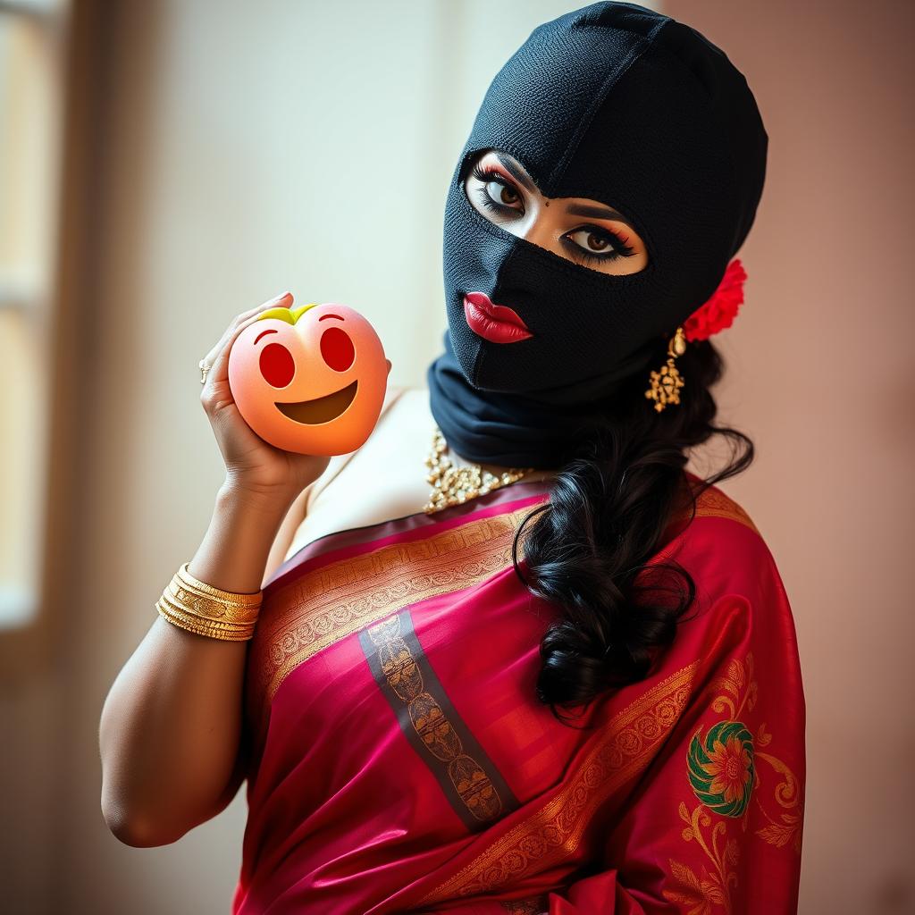 A hot sexy Indian woman is featured wearing a traditional saree that accentuates her silhouette, adorned with beautiful colors and intricate patterns