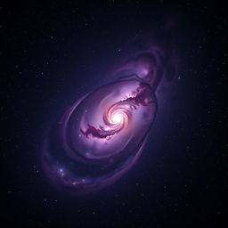 A breathtaking view of a dark galaxy filled with swirling cosmic dust and luminous stars