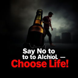 A striking advertisement campaign highlighting the dangers of alcohol consumption