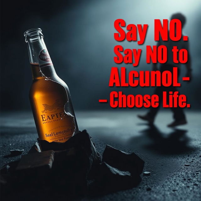 A striking advertisement campaign highlighting the dangers of alcohol consumption