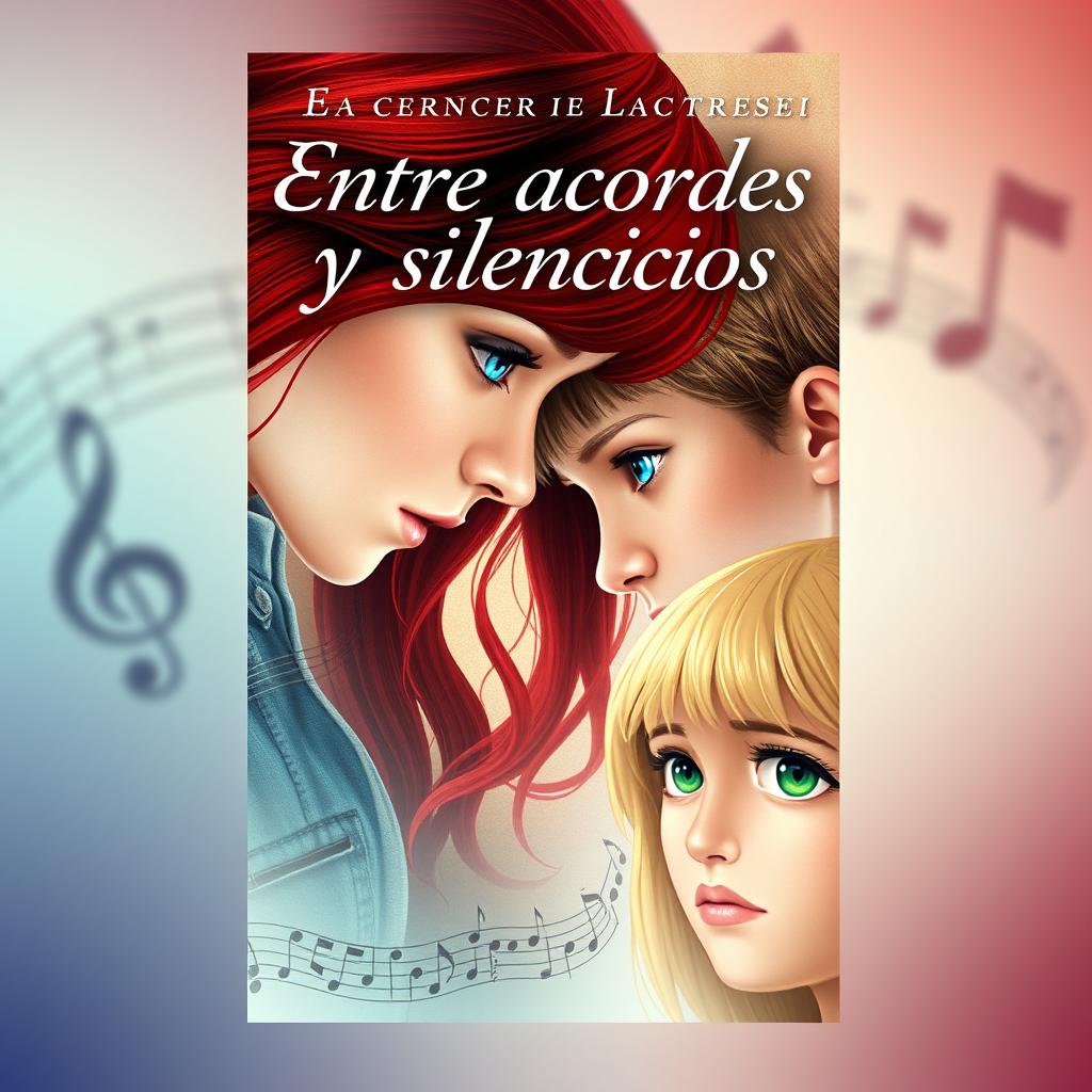 A book cover for a novel titled 'Entre acordes y silencios'
