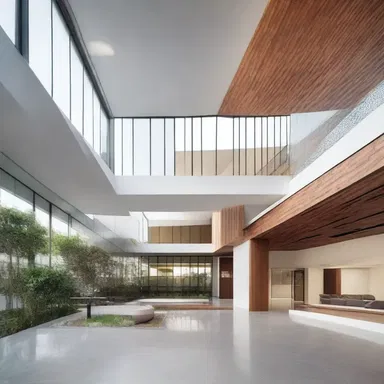 The architect's vision was adequate to design a modern and functional building.