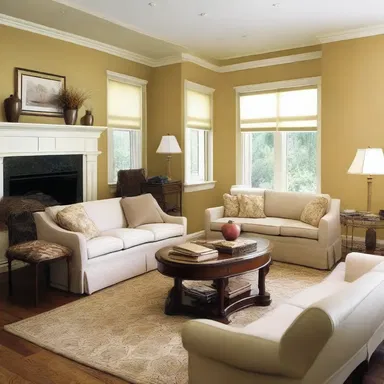 The living room was adequate in size to fit a comfortable seating area.