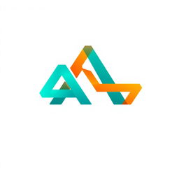 A sleek and modern logo design featuring a stylized letter 'A' combined with geometric shapes