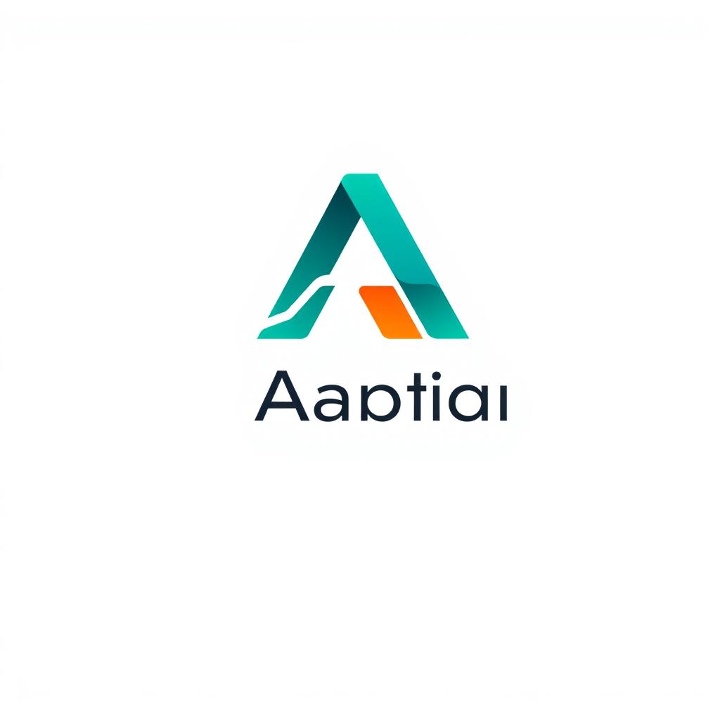 A sleek and modern logo design featuring a stylized letter 'A' combined with geometric shapes