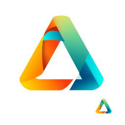 A sleek and modern logo design featuring a stylized letter 'A' combined with geometric shapes