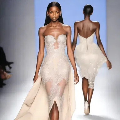The dress was tailored adequately to showcase the model's figure on the runway.