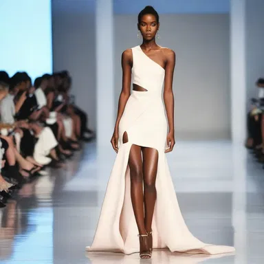 The dress was tailored adequately to showcase the model's figure on the runway.
