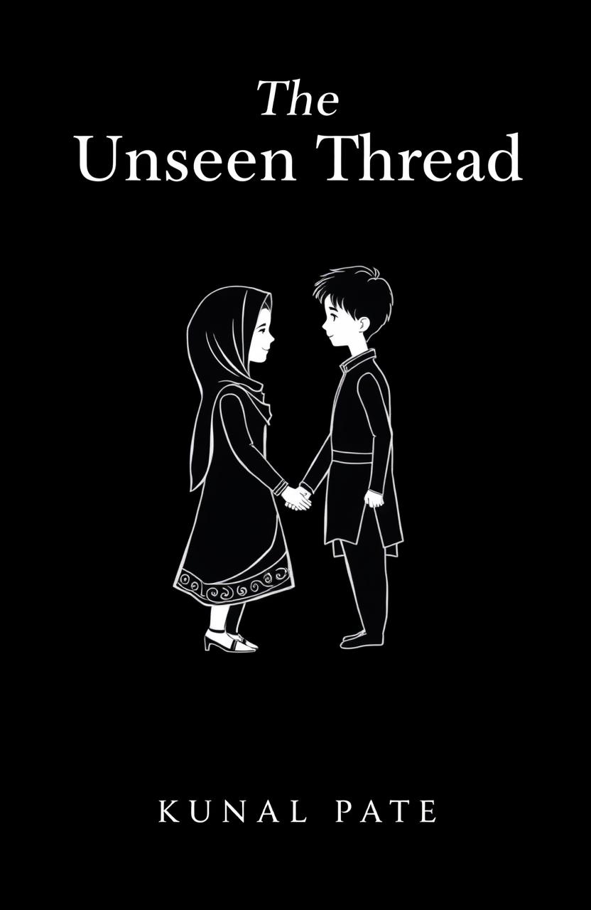 A cover design featuring a full black background