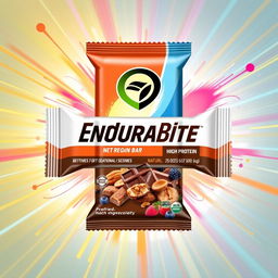 A sleek and modern protein bar packaging design for a brand called EnduraBite