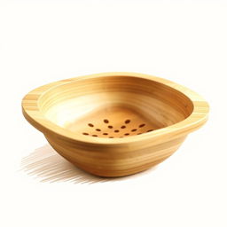 A beautifully designed wooden rectangular strainer with a smooth finish, showcasing the natural grain of the wood